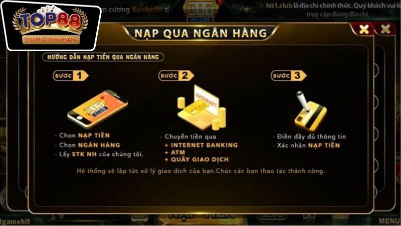 Hướng dẫn cách xác nhận ngân hàng hỗ trợ trên Tobet88